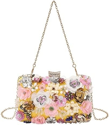 LETODE FLOWER CLUTCH PURSE EVENING BAG FOR WOMEN FORMAL PARTY HANDBAG CHAIN STRAP SHOULDER BAG