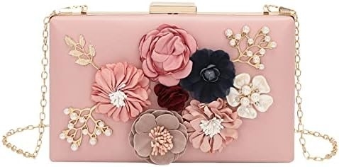 LETODE FLOWER CLUTCH PURSE EVENING BAG FOR WOMEN FORMAL PARTY HANDBAG CHAIN STRAP SHOULDER BAG