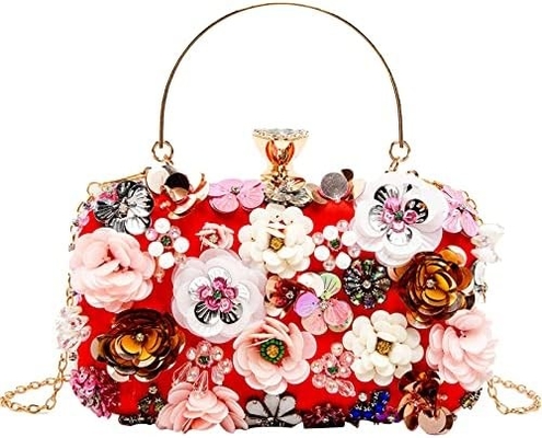LETODE FLOWER CLUTCH PURSE EVENING BAG FOR WOMEN FORMAL PARTY HANDBAG CHAIN STRAP SHOULDER BAG