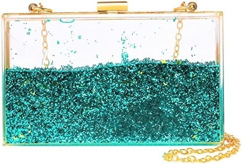 JeVenis Magical Transparent Sequins Clutch Purse Evening Handbag For Party Prom Bride