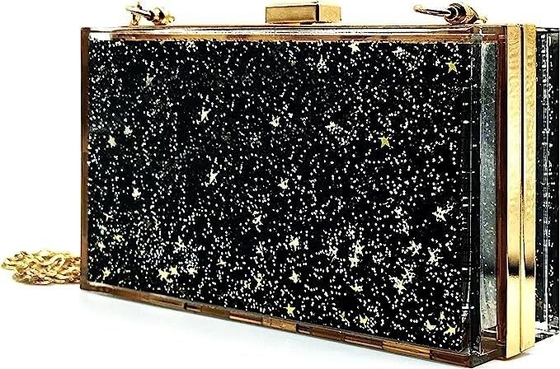 JeVenis Magical Transparent Sequins Clutch Purse Evening Handbag For Party Prom Bride