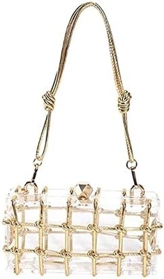 Clear Acrylic Bag Rhinestone Acrylic Clutch Crystal Evening Purses for Women Glitter Handbag for Wedding Cocktail Party