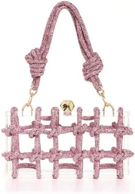 Clear Acrylic Bag Rhinestone Acrylic Clutch Crystal Evening Purses for Women Glitter Handbag for Wedding Cocktail Party