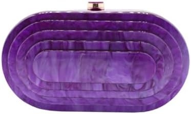 Acrylic Evening Clutch Bag for Women Shell Shape Shoulder Crossbody Bag Glitter Marble Purse Handbag