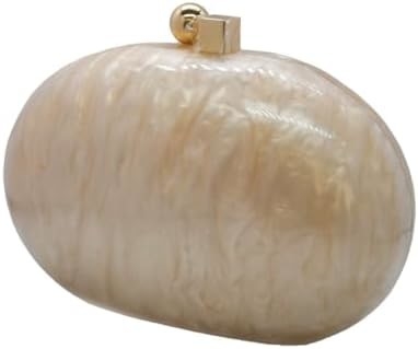 Acrylic Evening Clutch Bag for Women Shell Shape Shoulder Crossbody Bag Glitter Marble Purse Handbag
