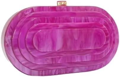 Acrylic Evening Clutch Bag for Women Shell Shape Shoulder Crossbody Bag Glitter Marble Purse Handbag