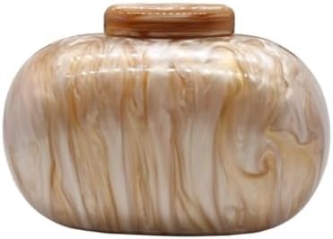 Acrylic Evening Clutch Bag for Women Shell Shape Shoulder Crossbody Bag Glitter Marble Purse Handbag