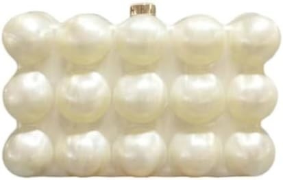 Acrylic Evening Clutch Bag for Women Shell Shape Shoulder Crossbody Bag Glitter Marble Purse Handbag