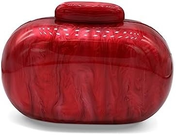 Acrylic Evening Clutch Bag for Women Shell Shape Shoulder Crossbody Bag Glitter Marble Purse Handbag