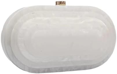 Acrylic Evening Clutch Bag for Women Shell Shape Shoulder Crossbody Bag Glitter Marble Purse Handbag