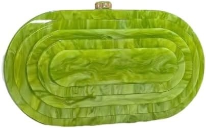 Acrylic Evening Clutch Bag for Women Shell Shape Shoulder Crossbody Bag Glitter Marble Purse Handbag
