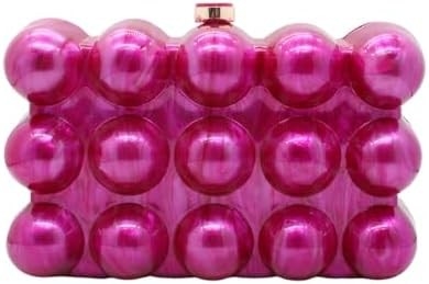 Acrylic Evening Clutch Bag for Women Shell Shape Shoulder Crossbody Bag Glitter Marble Purse Handbag