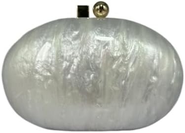 Acrylic Evening Clutch Bag for Women Shell Shape Shoulder Crossbody Bag Glitter Marble Purse Handbag