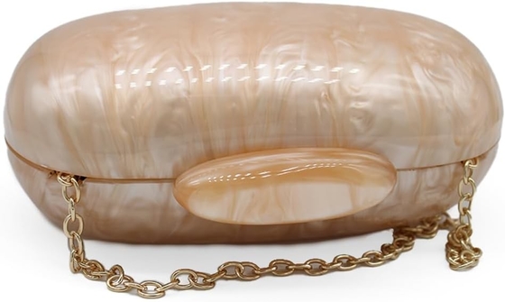 Acrylic Evening Clutch Bag for Women Shell Shape Shoulder Crossbody Bag Glitter Marble Purse Handbag