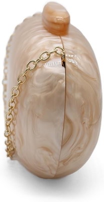 Acrylic Evening Clutch Bag for Women Shell Shape Shoulder Crossbody Bag Glitter Marble Purse Handbag