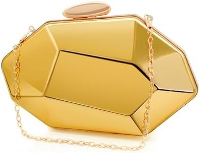 WOMEN LATTICE PATTERN METAL EVENING HANDBAG,GEOMETRIC EVENING CLUTCH PURSE FOR PARTIES,WEDDINGS,PROMS