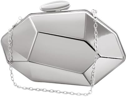 WOMEN LATTICE PATTERN METAL EVENING HANDBAG,GEOMETRIC EVENING CLUTCH PURSE FOR PARTIES,WEDDINGS,PROMS