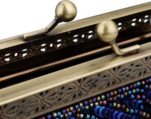 VINTAGE STYLE BEADED AND SEQUINED EVENING BAG WEDDING PARTY HANDBAG CLUTCH PURSE FOR WOMEN EVENING