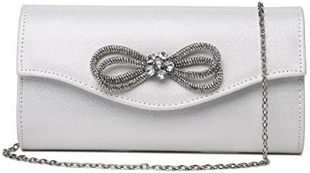 WOMEN EVENING HANDBAG SHINY CRYSTAL BOW FLAP CLUTCH PURSE FOR WOMEN WEDDING PARTY PROM PURSE