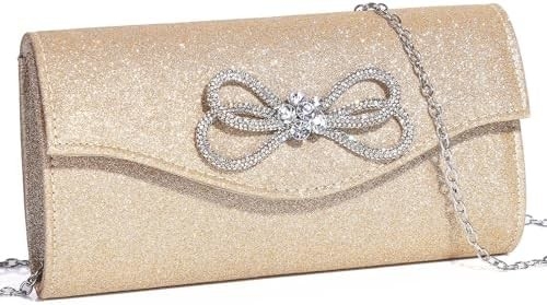 WOMEN EVENING HANDBAG SHINY CRYSTAL BOW FLAP CLUTCH PURSE FOR WOMEN WEDDING PARTY PROM PURSE