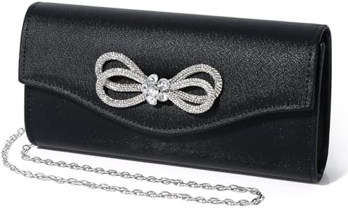 WOMEN EVENING HANDBAG SHINY CRYSTAL BOW FLAP CLUTCH PURSE FOR WOMEN WEDDING PARTY PROM PURSE