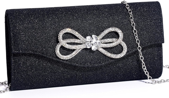 WOMEN EVENING HANDBAG SHINY CRYSTAL BOW FLAP CLUTCH PURSE FOR WOMEN WEDDING PARTY PROM PURSE