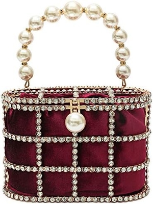 EVENING HANDBAG WOMEN CLUTCH PURSES WITH PEARL DIAMONDS FOR WEDDING PROM BIRTHDAY PARTY DINNER ACCESSORIES