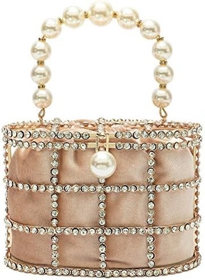 EVENING HANDBAG WOMEN CLUTCH PURSES WITH PEARL DIAMONDS FOR WEDDING PROM BIRTHDAY PARTY DINNER ACCESSORIES