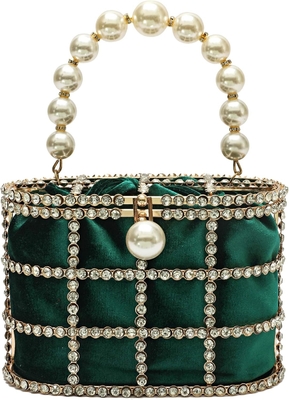 EVENING HANDBAG WOMEN CLUTCH PURSES WITH PEARL DIAMONDS FOR WEDDING PROM BIRTHDAY PARTY DINNER ACCESSORIES