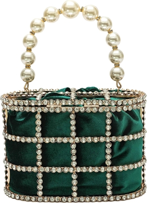 EVENING HANDBAG WOMEN CLUTCH PURSES WITH PEARL DIAMONDS FOR WEDDING PROM BIRTHDAY PARTY DINNER ACCESSORIES