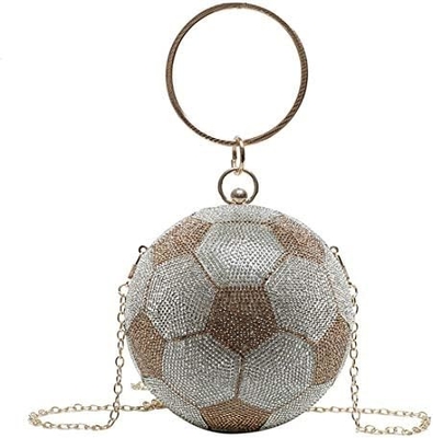 UMREN WOMEN BASKETBALL SHAPED CROSS BODY PURSE RHINESTONE ROUND BALL CRYSTAL EVENING BAG CLUTCH HANDBAG FOR WEDDING