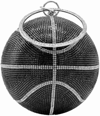 UMREN WOMEN BASKETBALL SHAPED CROSS BODY PURSE RHINESTONE ROUND BALL CRYSTAL EVENING BAG CLUTCH HANDBAG FOR WEDDING