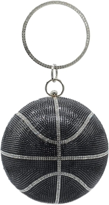 UMREN WOMEN BASKETBALL SHAPED CROSS BODY PURSE RHINESTONE ROUND BALL CRYSTAL EVENING BAG CLUTCH HANDBAG FOR WEDDING