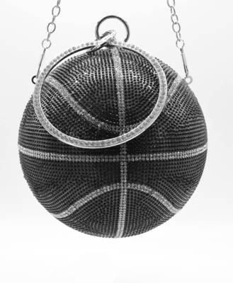 UMREN WOMEN BASKETBALL SHAPED CROSS BODY PURSE RHINESTONE ROUND BALL CRYSTAL EVENING BAG CLUTCH HANDBAG FOR WEDDING