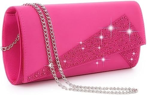 DASEIN WOMEN'S SATIN RHINESTONE CLUTCH EVENING BAGS SPARKLE GLITTER SHINY PURSE HANDBAG FOR PARTY WEDDING COCKTAIL PROM
