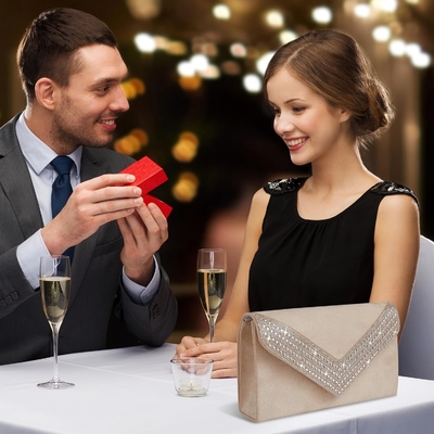 CLUTCH PURSE FOR WOMEN RHINESTONE BLING EVENING BAGS HANDBAGS FOR WEDDING PARTY PROM FAUX SUEDE ENVELOPE SHOULDER BAG