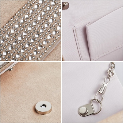 CLUTCH PURSE FOR WOMEN RHINESTONE BLING EVENING BAGS HANDBAGS FOR WEDDING PARTY PROM FAUX SUEDE ENVELOPE SHOULDER BAG