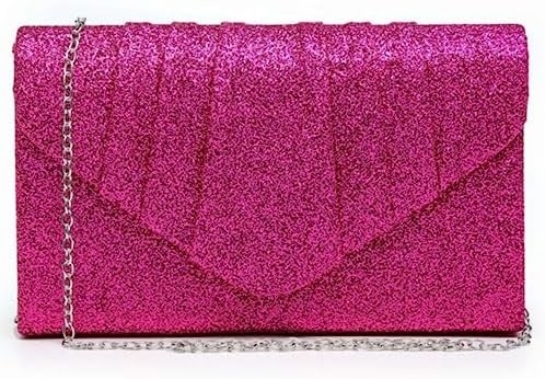 Dasein Women'S Evening Bag Pleated Envelope Clutch Handbag Wedding Party Bridal Purse