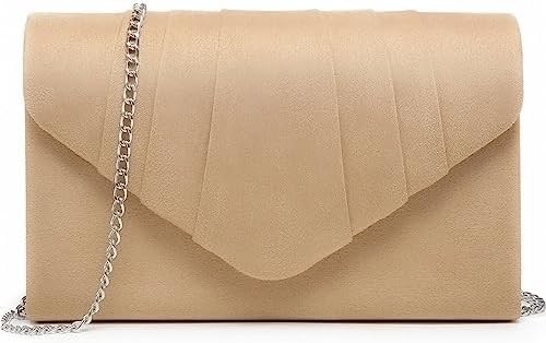 Dasein Women'S Evening Bag Pleated Envelope Clutch Handbag Wedding Party Bridal Purse