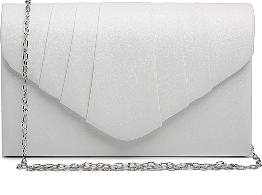 Dasein Women'S Evening Bag Pleated Envelope Clutch Handbag Wedding Party Bridal Purse