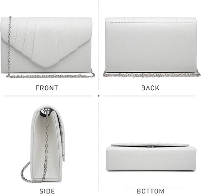 Dasein Women'S Evening Bag Pleated Envelope Clutch Handbag Wedding Party Bridal Purse