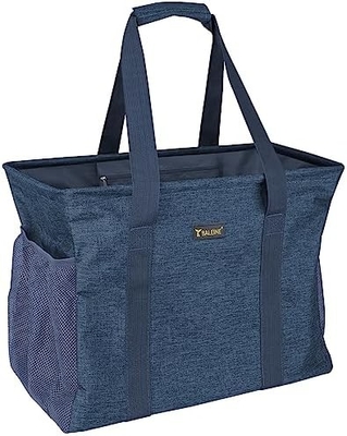 BALEINE EXTRA LARGE UTILITY TOTE BAG WITH WIRE FRAME FOR STORAGE (BLUE, 16.5''X14''X10'')