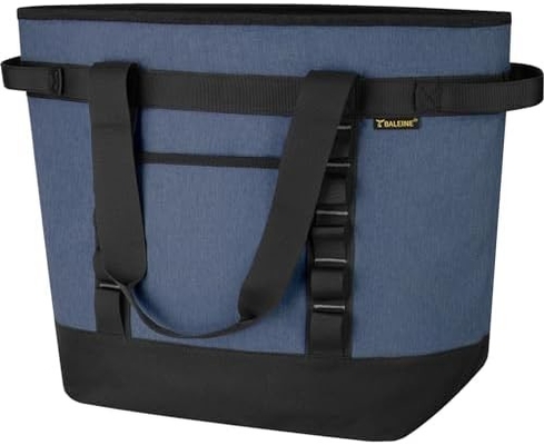BALEINE LARGE 36-CAN COOLER BAGS INSULATED, PEVA SOFT COOLER TOTE BAG, INSULATED GROCERY BAGS WITH ZIPPERED TOP