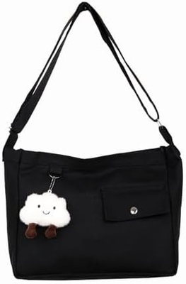 Brand: Kehpish Economical Cotton Canvas Tote Bag,Women Hobo Shoulder Bag Crossbody Handbag with 3 External Pocket
