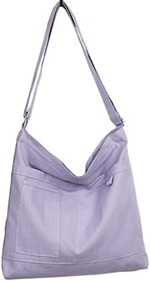 Brand: Kehpish Economical Cotton Canvas Tote Bag,Women Hobo Shoulder Bag Crossbody Handbag with 3 External Pocket