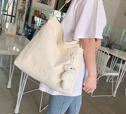 Brand: Kehpish Economical Cotton Canvas Tote Bag,Women Hobo Shoulder Bag Crossbody Handbag with 3 External Pocket