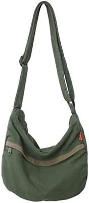 Brand: Kehpish Economical Cotton Canvas Tote Bag,Women Hobo Shoulder Bag Crossbody Handbag with 3 External Pocket