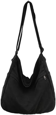 Brand: Kehpish Economical Cotton Canvas Tote Bag,Women Hobo Shoulder Bag Crossbody Handbag with 3 External Pocket
