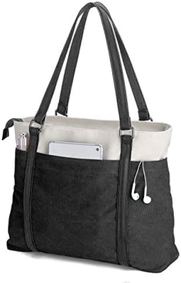 WOMEN LAPTOP TOTE BAG FOR WORK LIGHTWEIGHT SPLICE CANVAS 15.6 INCH HANDBAG PURSE