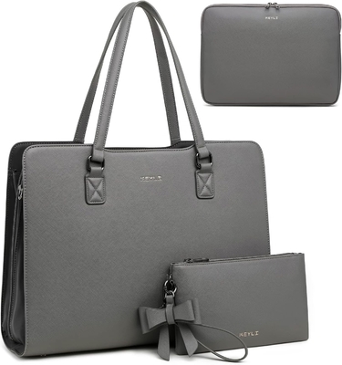 KEYLI 4PC SETS LAPTOP BAG FOR WOMEN LARGE LEATHER LAPTOP BRIEFCASE WITH USB CHARGING PORT COMPUTER SHOULDER TOTE BAGS PU